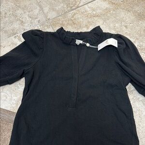 Lilly Pulitzer Elsey Knit Top Noir Black Ruffled